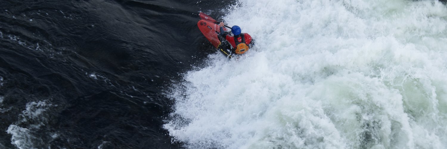 White water Paddler in full flow