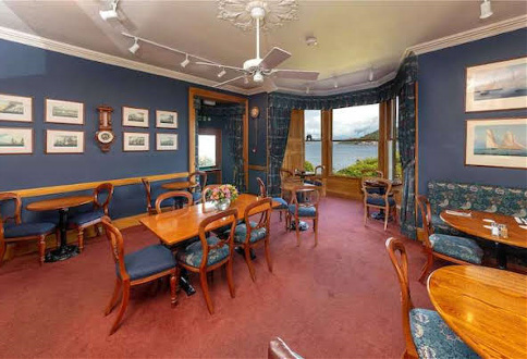 The Manor house restaurant with views across Oban Bay