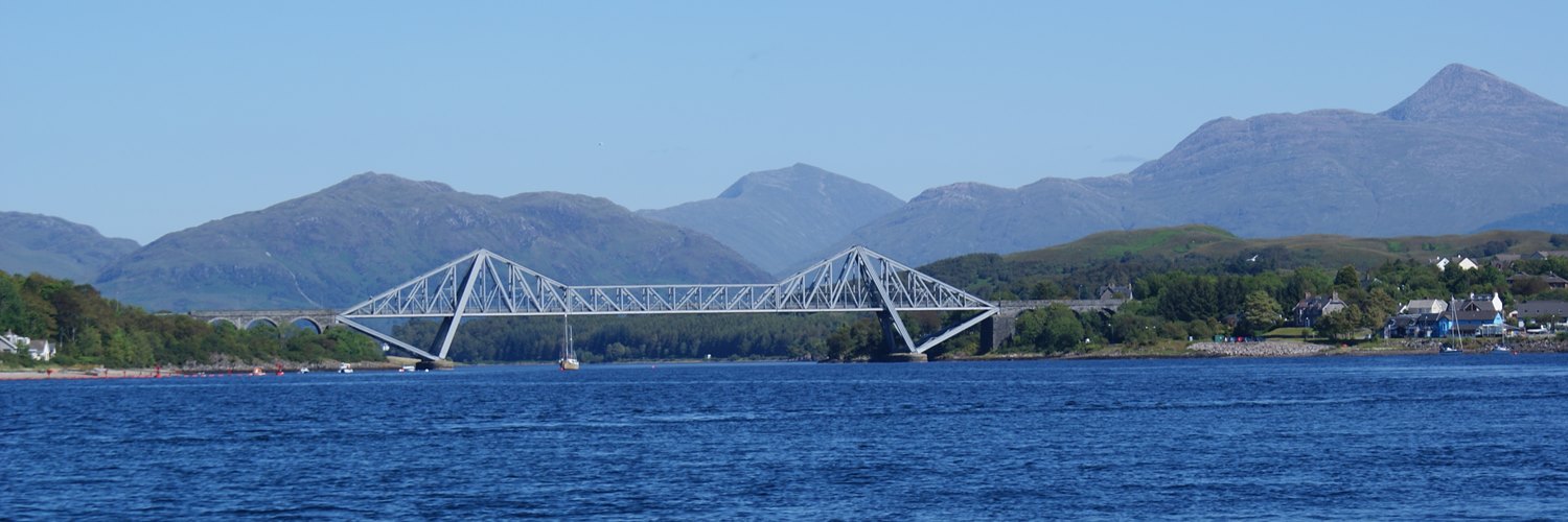 Connel bridge and Falls of Lora from Loch Etive
